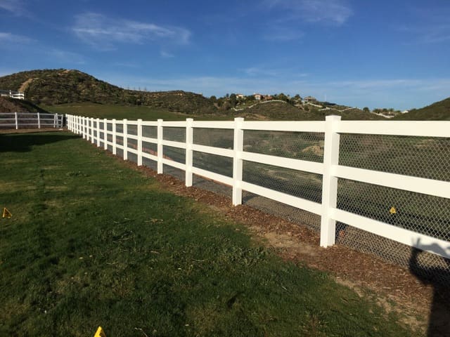 3 Rail Vinyl Ranch Fence Aguanga Ca