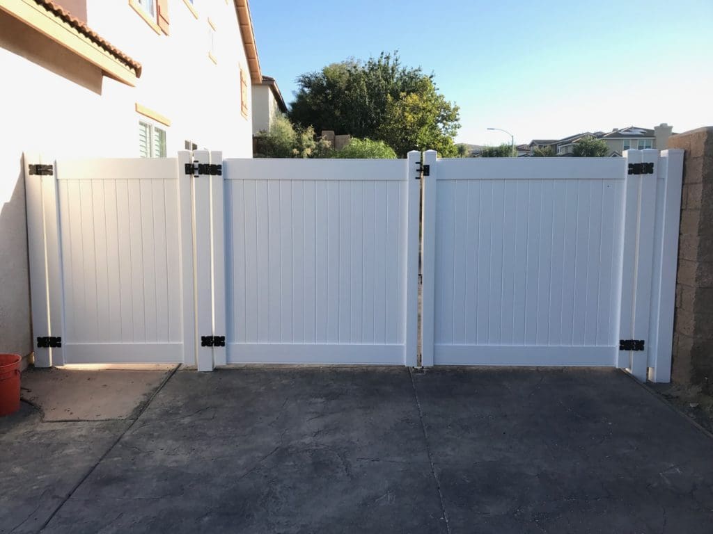 Vinyl RV Gate and Single gate with back hinges